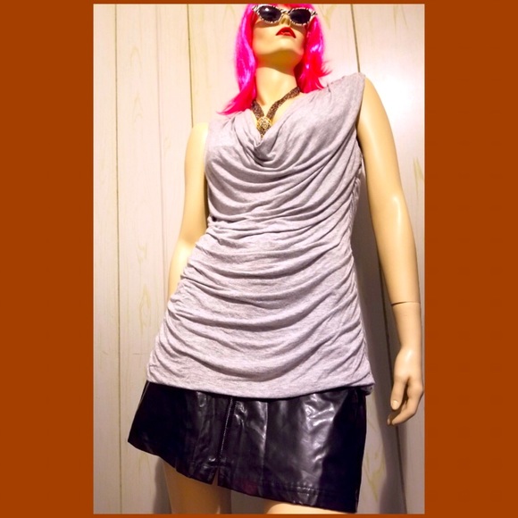 Maurices Tops - Maurices Light Gray Sleeveless Softest Rayon Draped Tunic Top